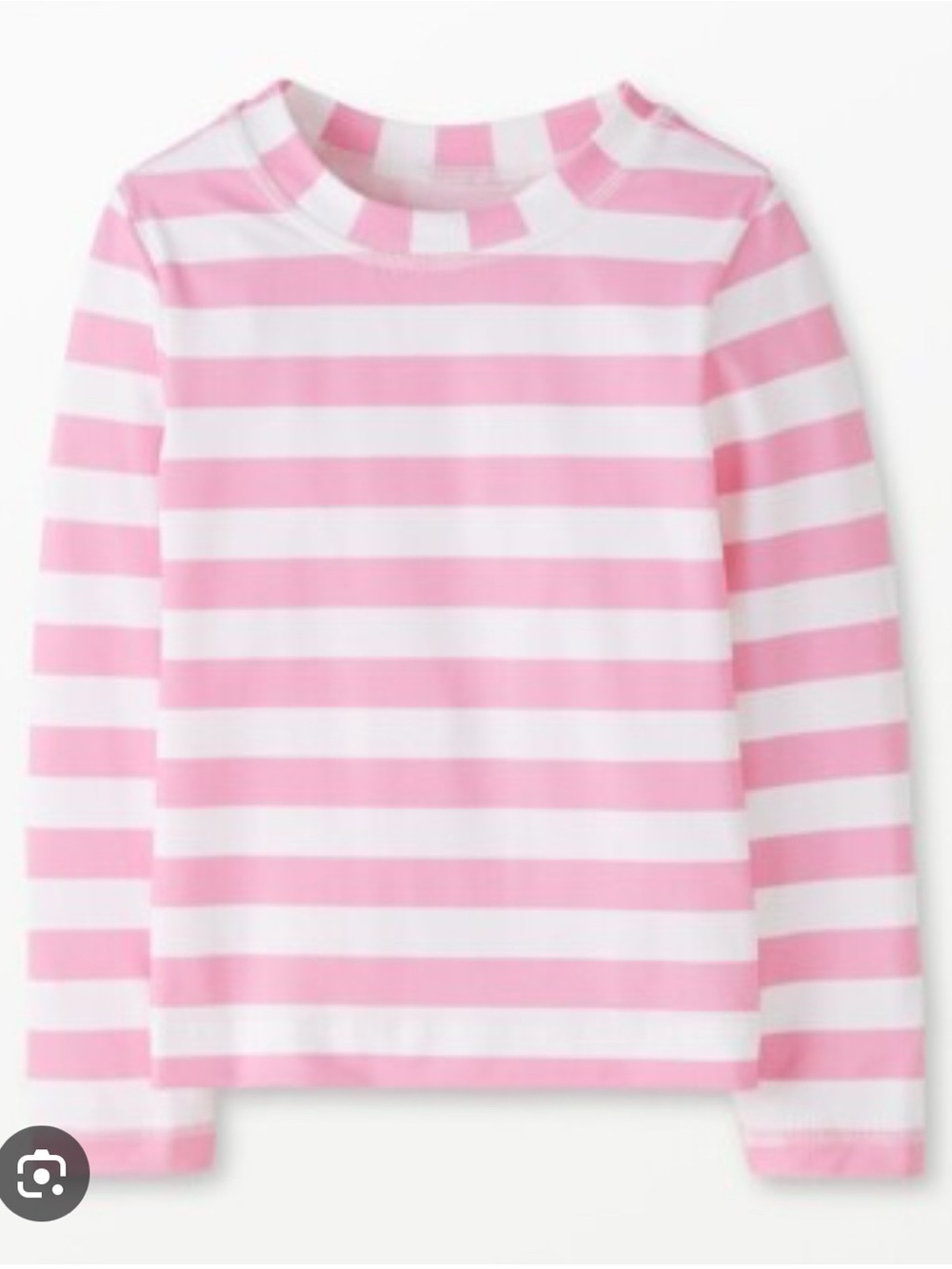 Hanna Andersson Pink and White Striped Kids Rashguard